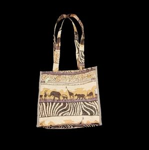 Vintage Safari / jungle tapestry tote bag